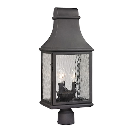 Elk Lighting Forged Jefferson 3-Light Outdoor Post Mount in Charcoal 47075/3